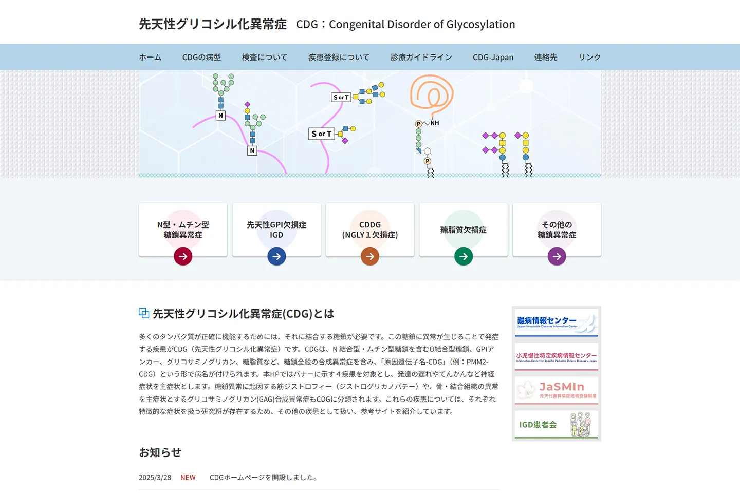 先天性グリコシル化異常症のパソコン表示